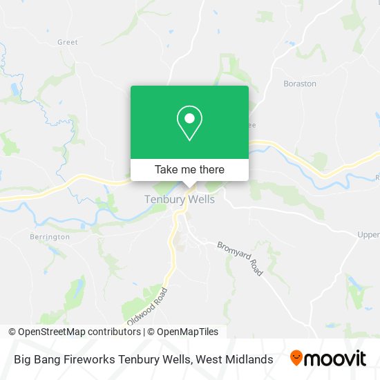 Big Bang Fireworks Tenbury Wells map