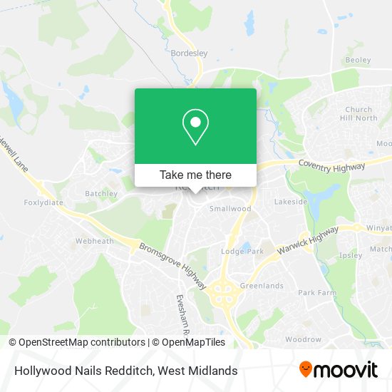 Hollywood Nails Redditch map