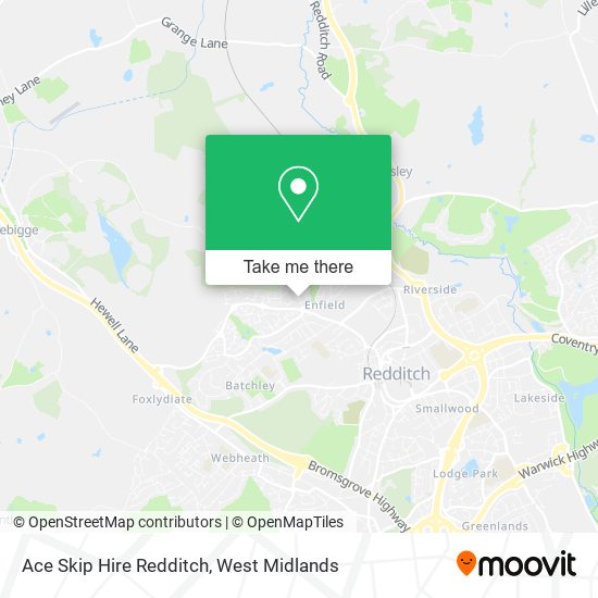 Ace Skip Hire Redditch map