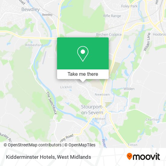 Kidderminster Hotels map