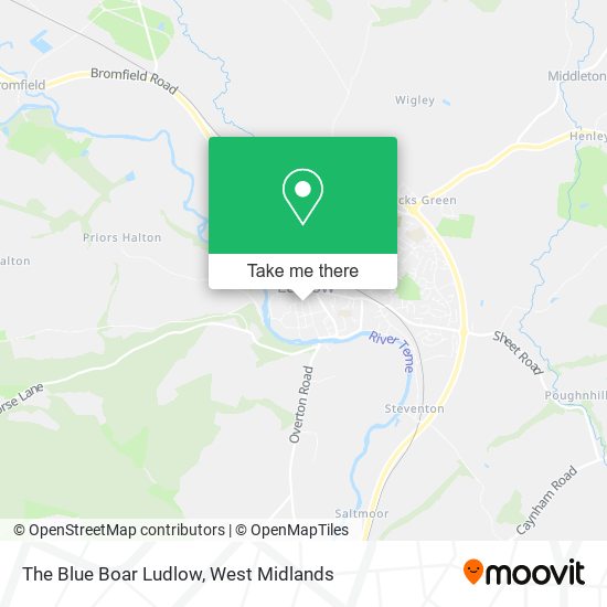 The Blue Boar Ludlow map