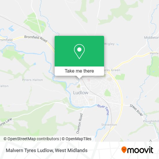 Malvern Tyres Ludlow map