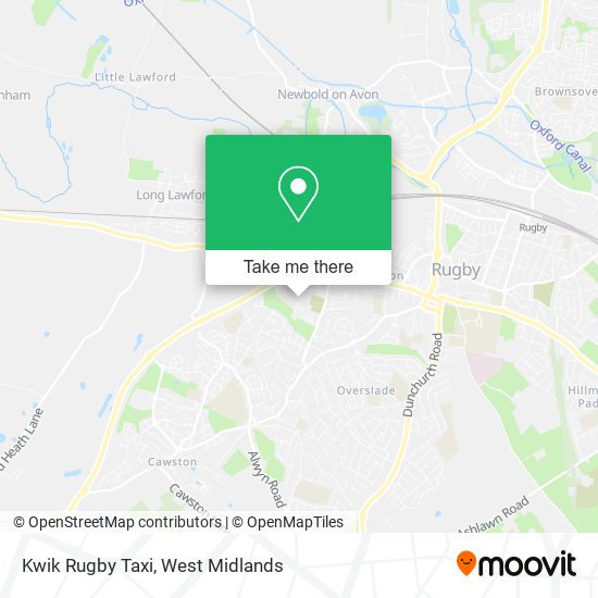 Kwik Rugby Taxi map