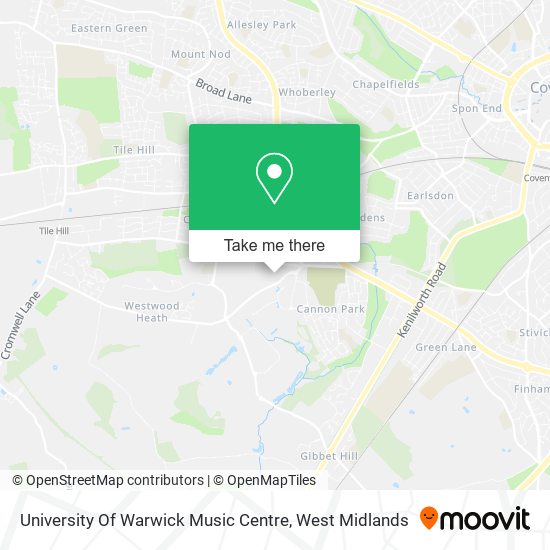 University Of Warwick Music Centre map