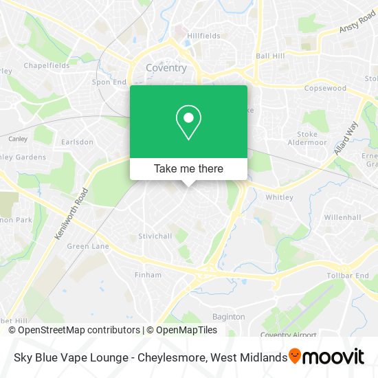 Sky Blue Vape Lounge - Cheylesmore map