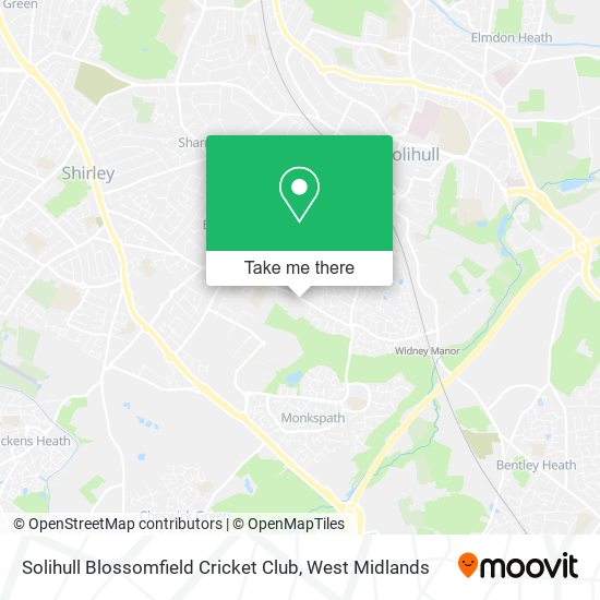 Solihull Blossomfield Cricket Club map