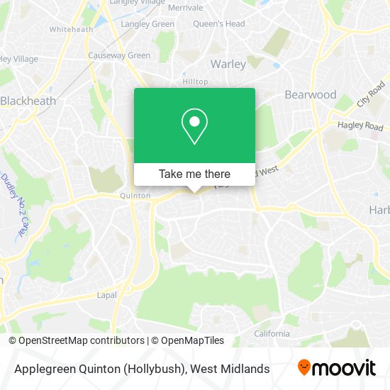 Applegreen Quinton (Hollybush) map