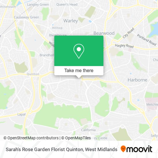Sarah's Rose Garden Florist Quinton map