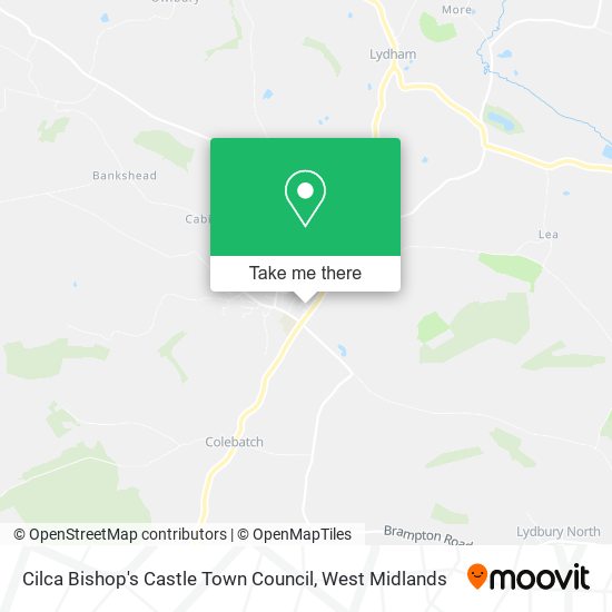 Cilca Bishop's Castle Town Council map