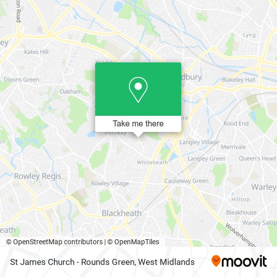 St James Church - Rounds Green map