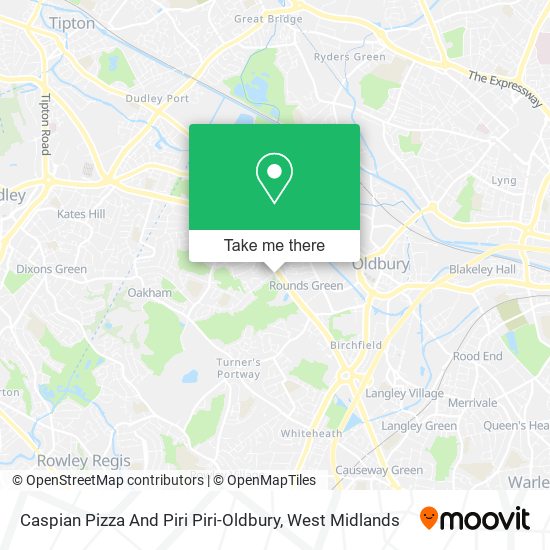 Caspian Pizza And Piri Piri-Oldbury map