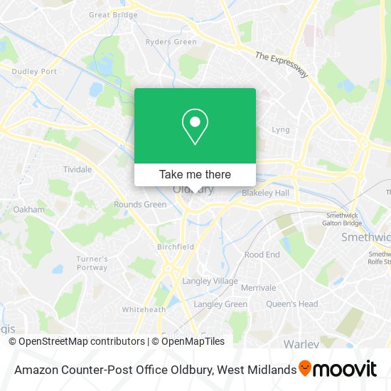 Amazon Counter-Post Office Oldbury map