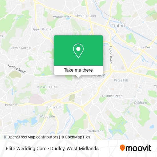 Elite Wedding Cars - Dudley map