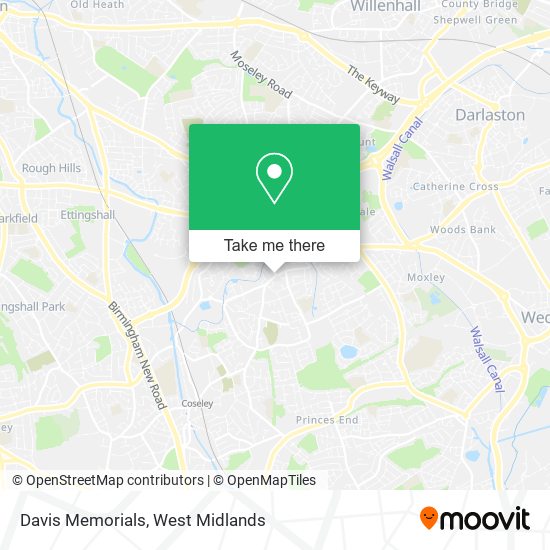 Davis Memorials map