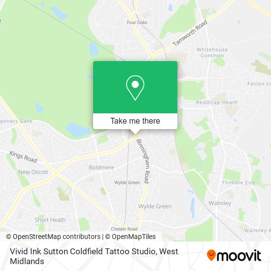 Vivid Ink Sutton Coldfield Tattoo Studio map