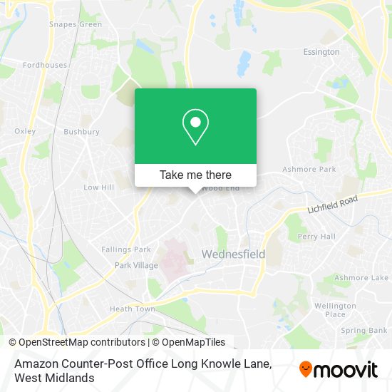 Amazon Counter-Post Office Long Knowle Lane map