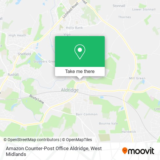 Amazon Counter-Post Office Aldridge map