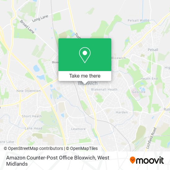 Amazon Counter-Post Office Bloxwich map