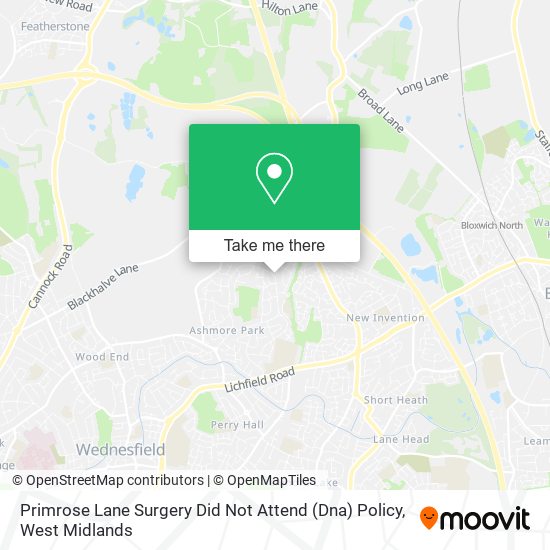 Primrose Lane Surgery Did Not Attend (Dna) Policy map
