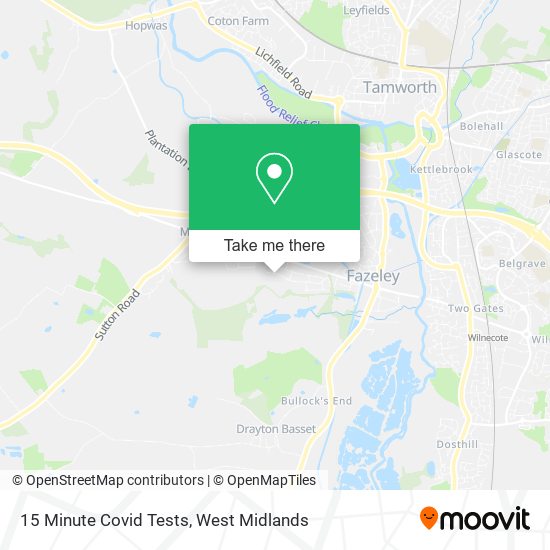15 Minute Covid Tests map
