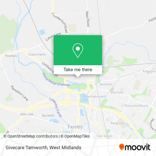 Givecare Tamworth map