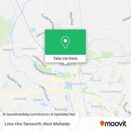 Limo Hire Tamworth map