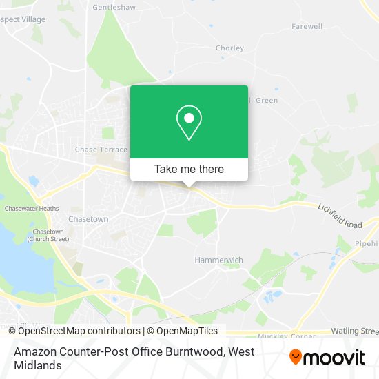 Amazon Counter-Post Office Burntwood map