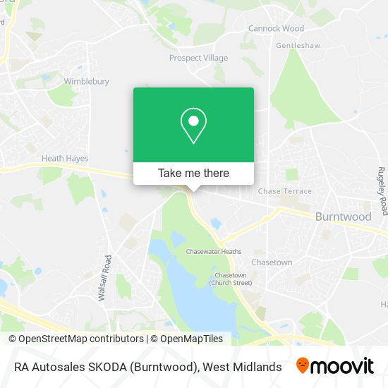 RA Autosales SKODA (Burntwood) map