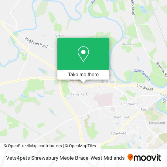 Vets4pets Shrewsbury Meole Brace map