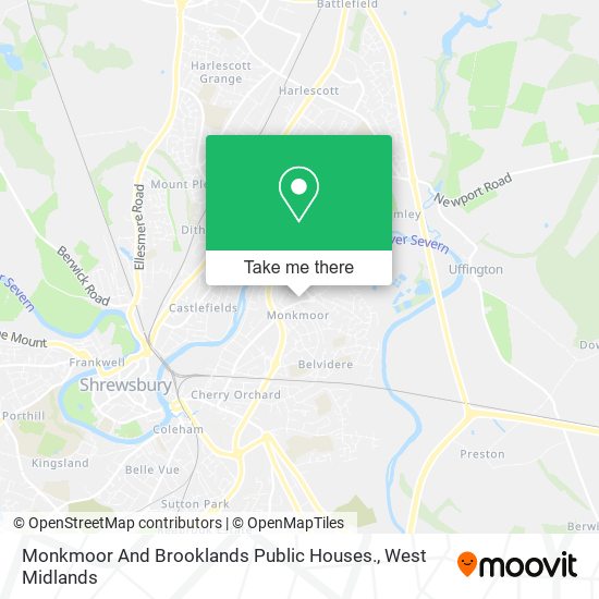 Monkmoor And Brooklands Public Houses. map