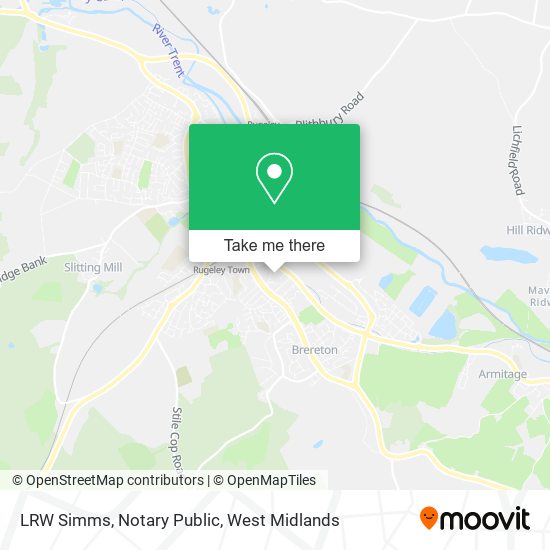 LRW Simms, Notary Public map