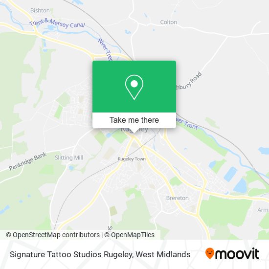 Signature Tattoo Studios Rugeley map