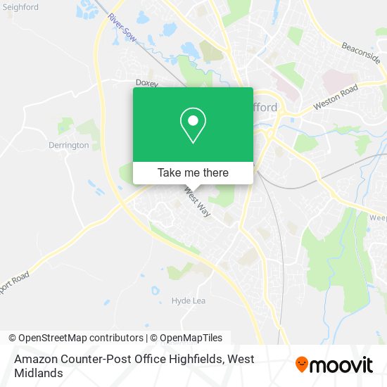 Amazon Counter-Post Office Highfields map