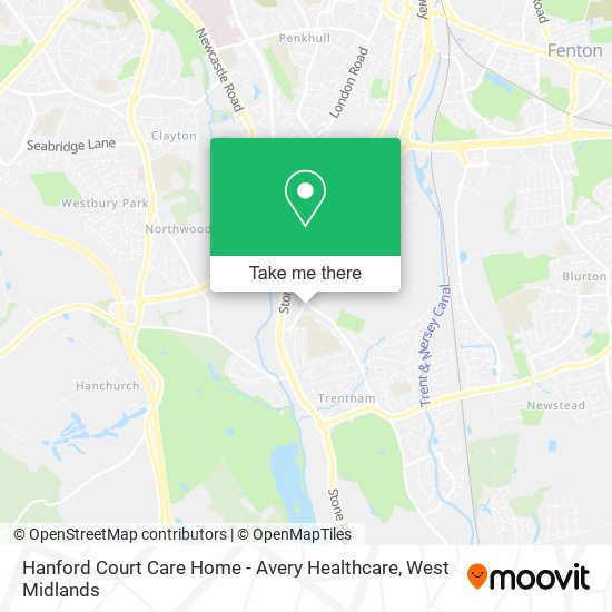 Hanford Court Care Home - Avery Healthcare map