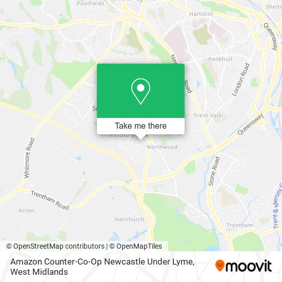 Amazon Counter-Co-Op Newcastle Under Lyme map