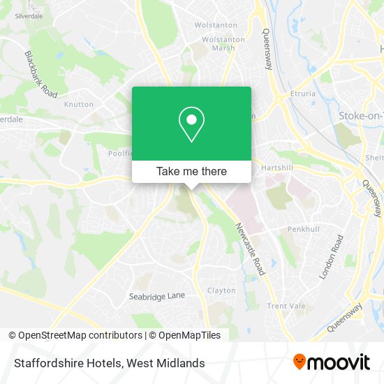 Staffordshire Hotels map