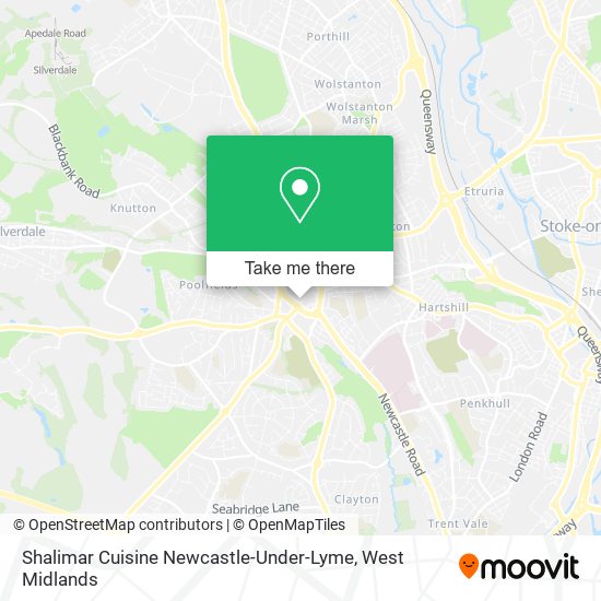Shalimar Cuisine Newcastle-Under-Lyme map