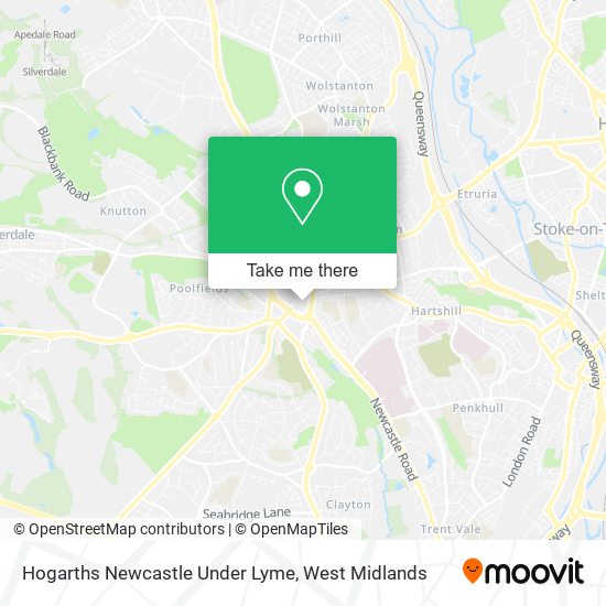 Hogarths Newcastle Under Lyme map
