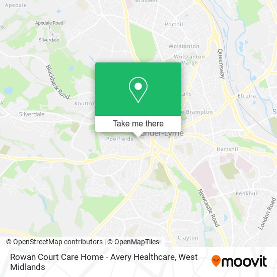Rowan Court Care Home - Avery Healthcare map