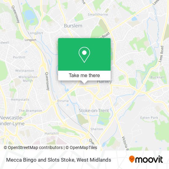 Mecca Bingo and Slots Stoke map