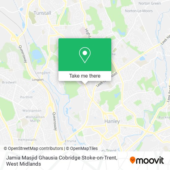 Jamia Masjid Ghausia Cobridge Stoke-on-Trent map