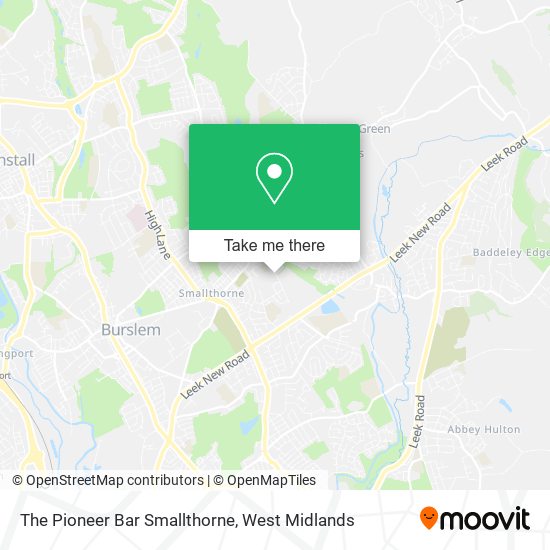 The Pioneer Bar Smallthorne map