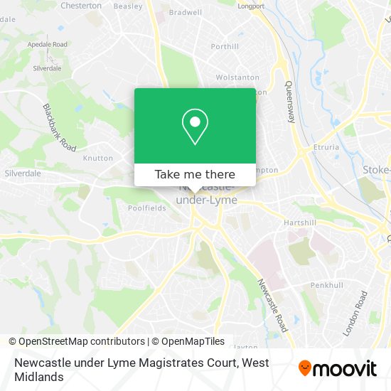 Newcastle under Lyme Magistrates Court map
