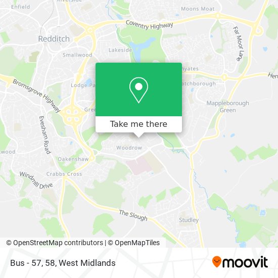 Bus - 57, 58 map