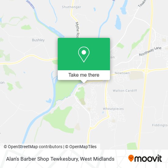 Alan's Barber Shop Tewkesbury map