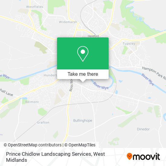 Prince Chidlow Landscaping Services map