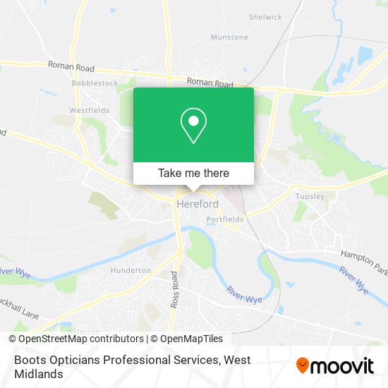 Boots Opticians Professional Services map