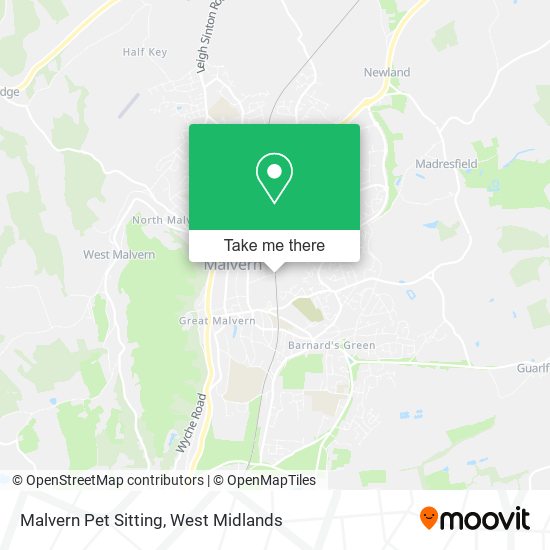 Malvern Pet Sitting map