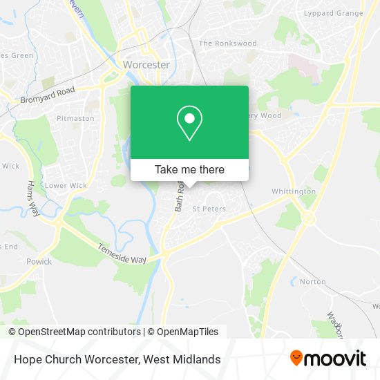 Hope Church Worcester map