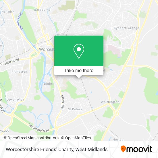 Worcestershire Friends' Charity map